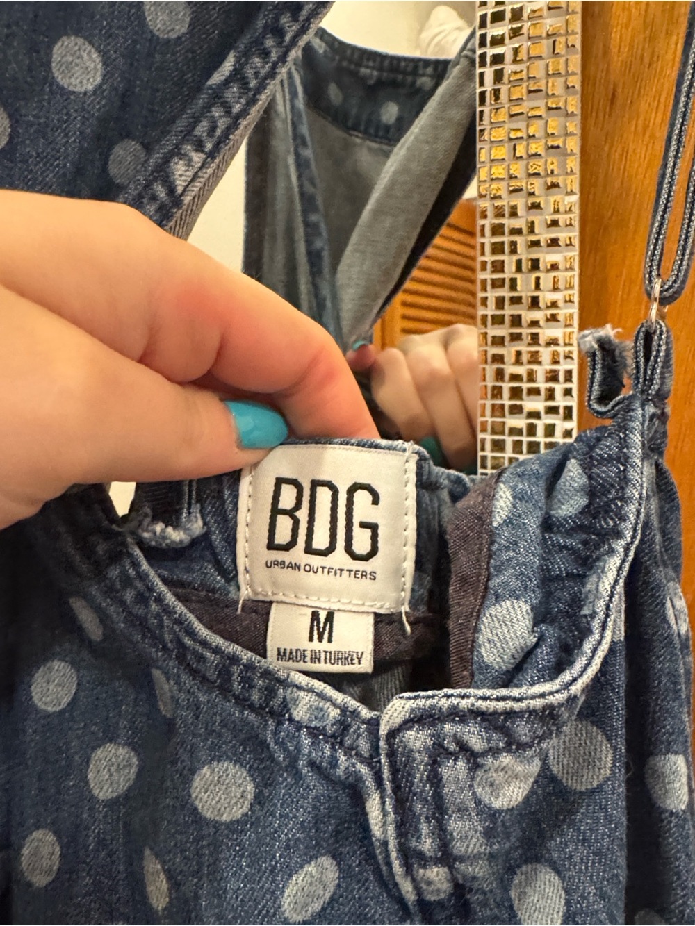 Urban Outfitters BDG Polka Dot Denim Romper - Picture 3 of 4